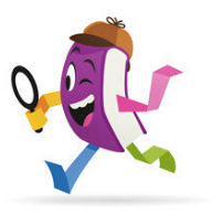 Folio rent kijkend door een vergrootglas