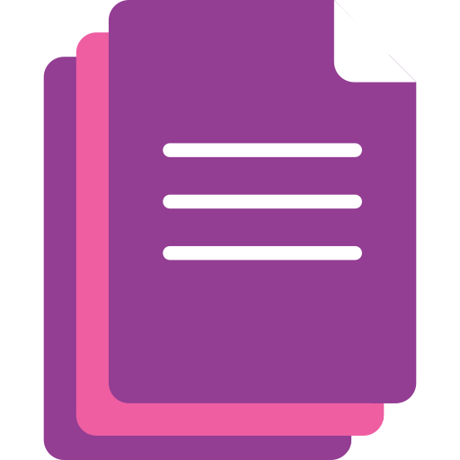 Drie opgestappelde tekstbladen