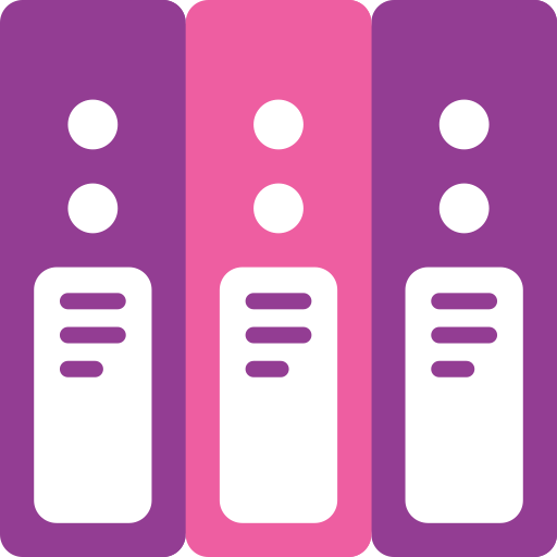 Drie mappen naast elkaar