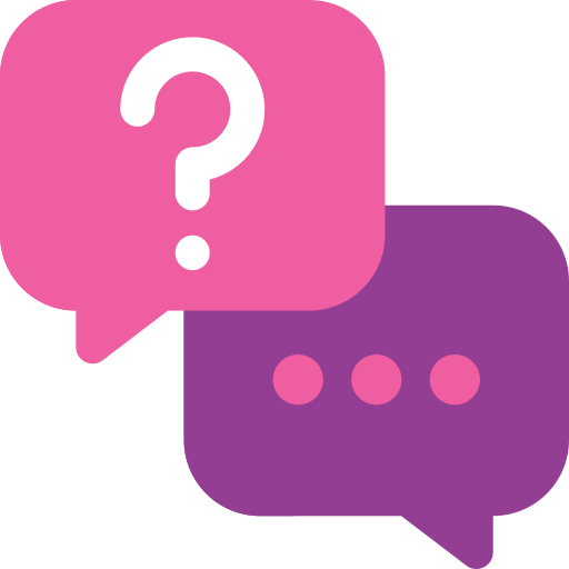 Tekstwolk met een vraagteken en tekstwolk met drie puntjes